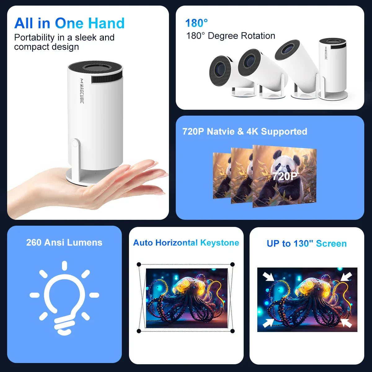 Projector 4K Android 11 Dual Home Cinema Outdoor Projector