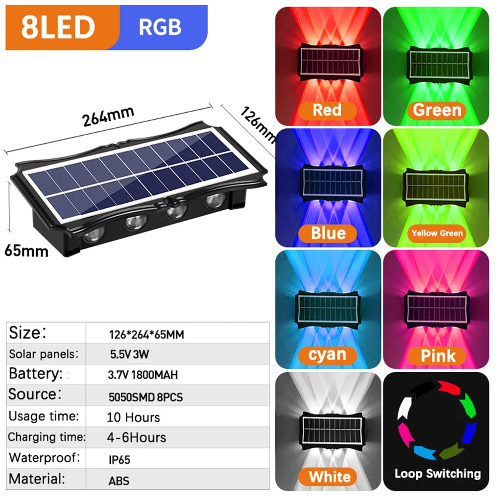 Solar LED Wall Light – Waterproof Exterior Garden & Courtyard Lighting