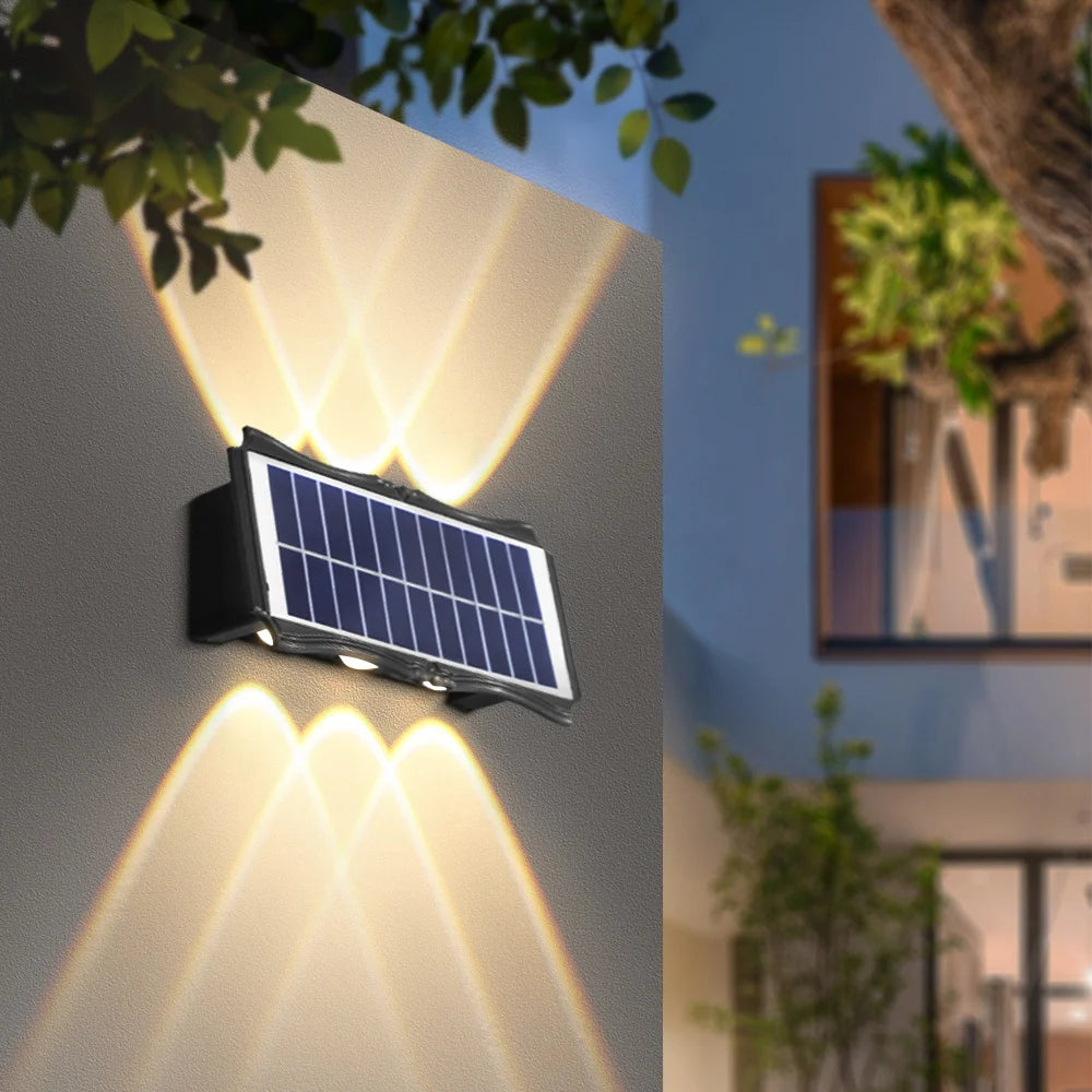 Solar LED Wall Light – Waterproof Exterior Garden & Courtyard Lighting