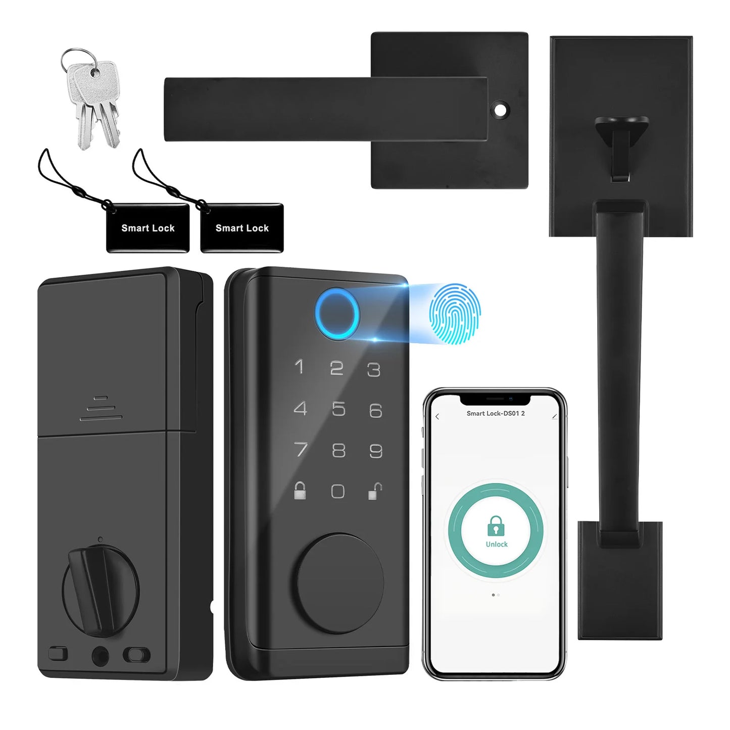 Smart Fingerprint Door Lock – Keyless Entry Deadbolt with Handle  Advanced Security Meets Modern Convenience.