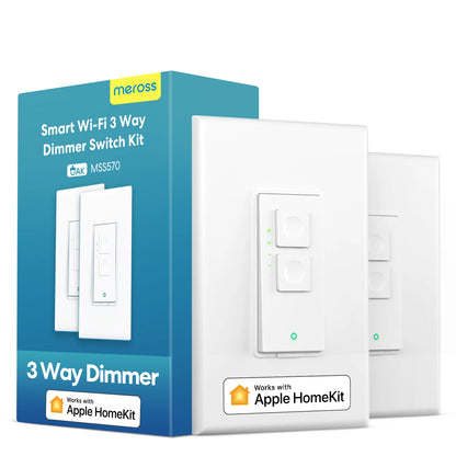 Meross HomeKit 3-Way Smart Dimmer Switch Kit – WiFi Control for LED Lights  Smart, Flexible, and Hub-Free Lighting Control.