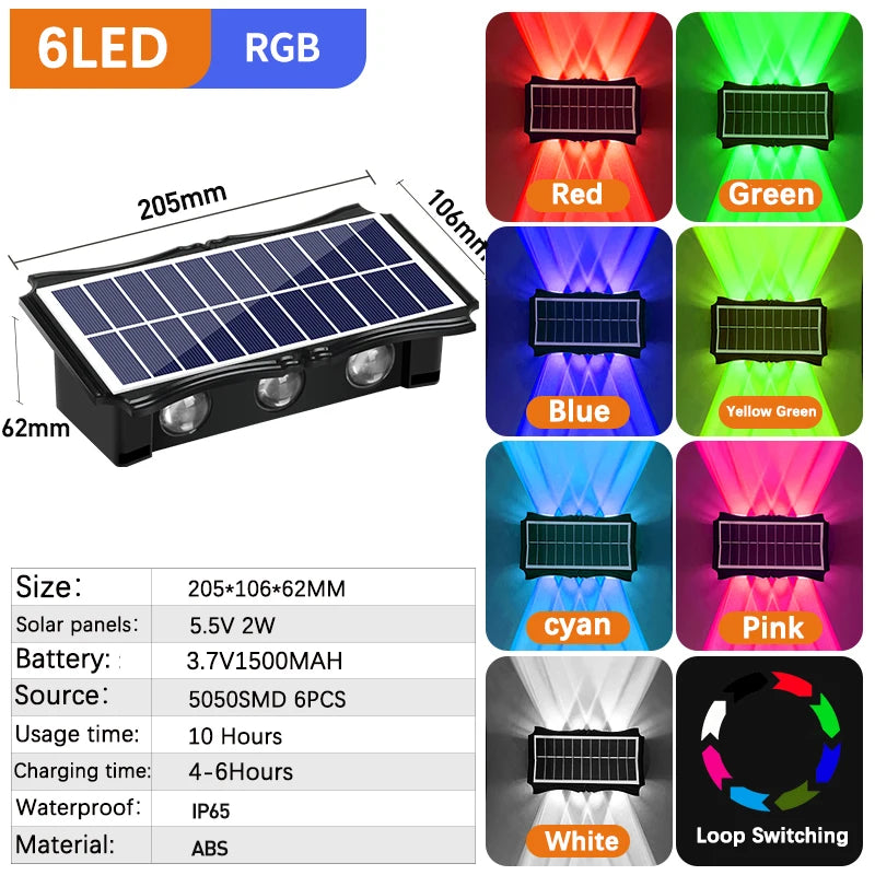 Wall Lamp LED – Up & Down Luminous Solar Outdoor Lighting  Stylish, Eco-Friendly, and Durable Outdoor Illumination.
