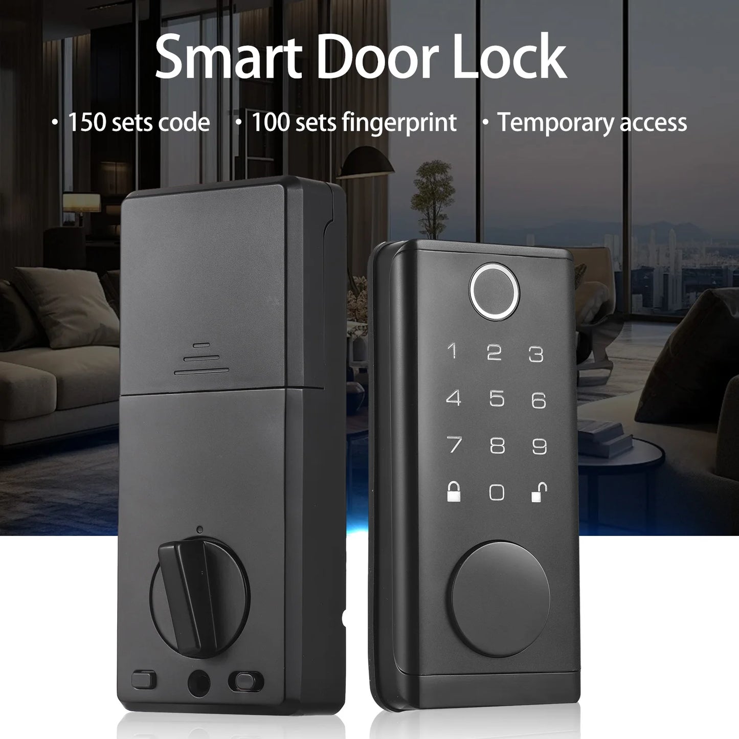 Smart Fingerprint Door Lock – Keyless Entry Deadbolt with Handle  Advanced Security Meets Modern Convenience.