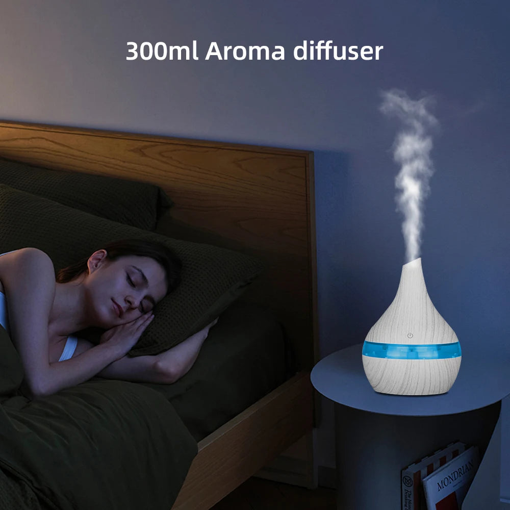 300ml Ultrasonic Essential Oil Diffuser & Humidifier