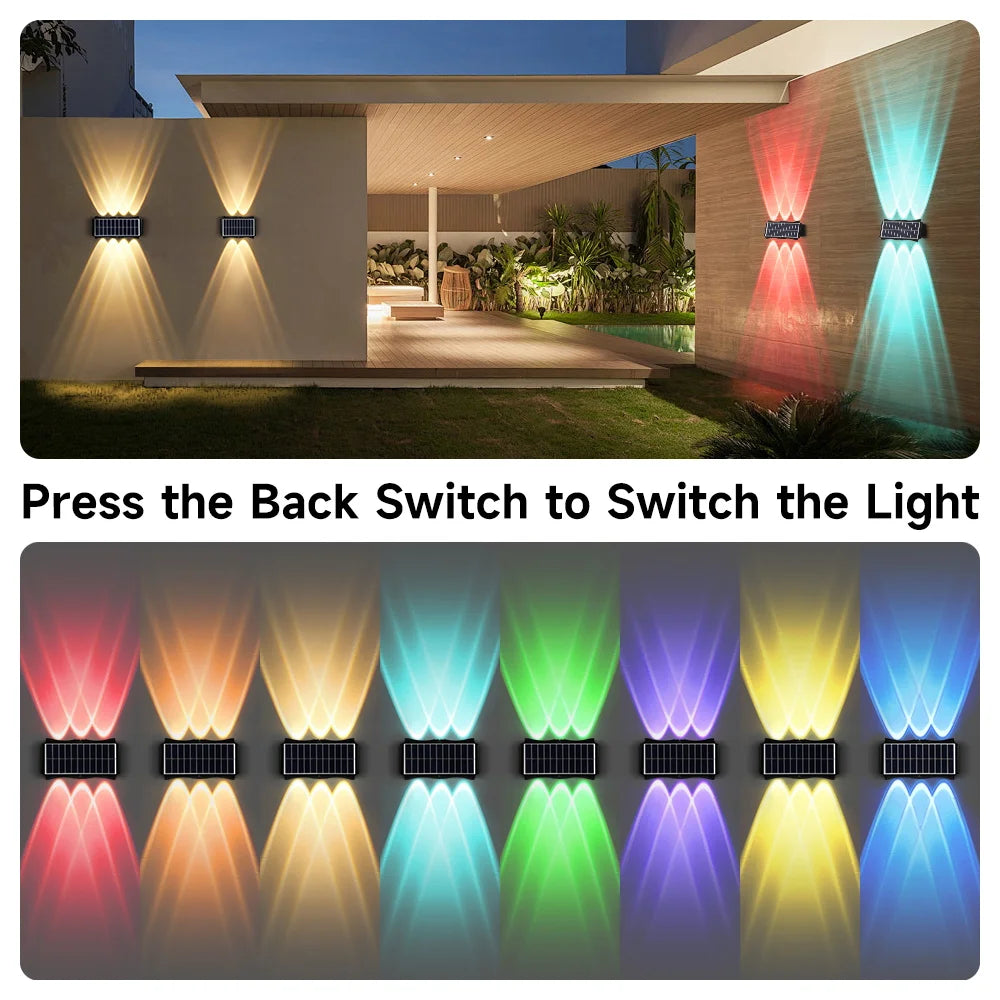 Solar LED Wall Light – Waterproof Exterior Garden & Courtyard Lighting