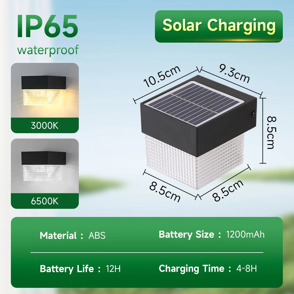 Solar LED Wall Light – Waterproof Exterior Garden & Courtyard Lighting