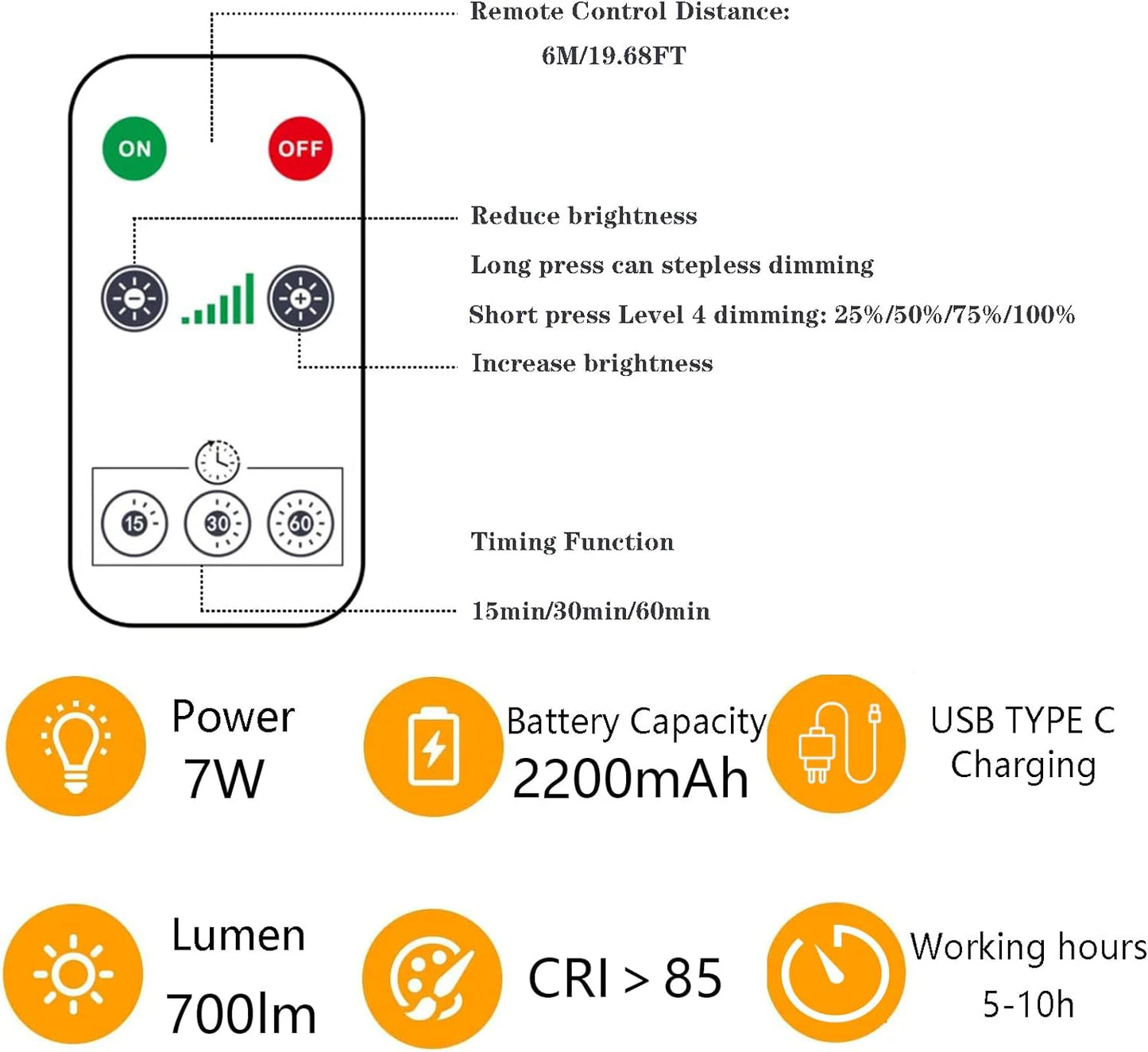 USB Rechargeable LED Bulb – E27 Touch & Dimmable Smart Light