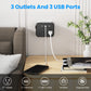 TRANSTON Mini Portable Power Strip – 6-in-1 with Surge Protector  Compact, Smart, and Multi-Device Charging for Home & Travel.
