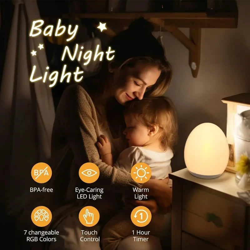 7-Color RGB Night Light – Touch & Remote Control Table Lamp