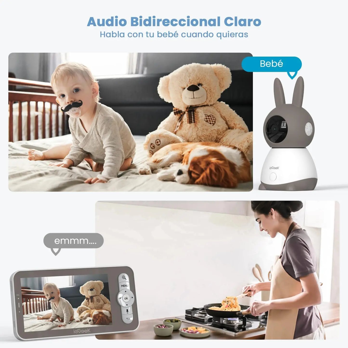 ieGeek 2K Baby Monitor – 5'' WiFi Video Camera with Sensors