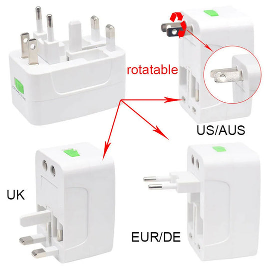 Universal Worldwide Travel Adapter – AU/UK/US/EU Plug with USB  Power Up Anywhere, Anytime.