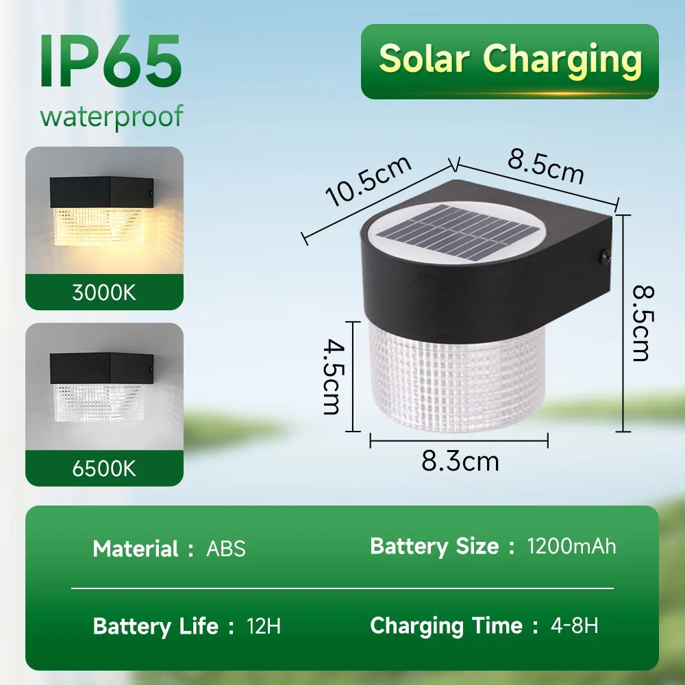 Solar LED Wall Light – Waterproof Exterior Garden & Courtyard Lighting