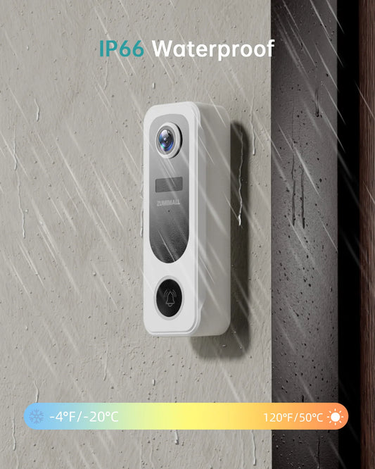 ZUMIMALL Battery-Powered Video Doorbell – Wireless with Chime & Two-Way Audio  Smart Security with Fun Features.