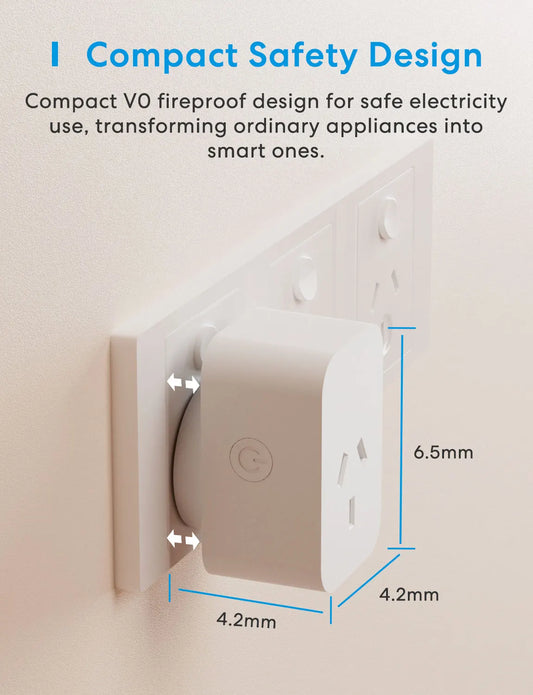 Meross AU Smart WiFi Plug MSS315MA – Energy Monitoring & Voice Control  Smart, Efficient, and Fully Controllable from Anywhere.