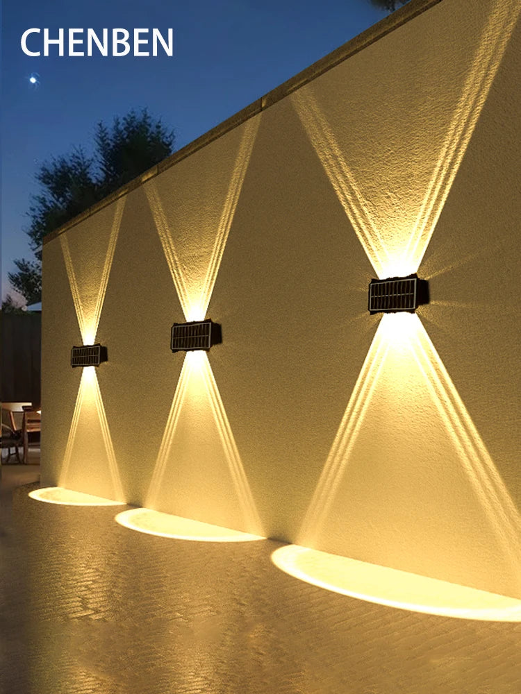 Solar LED Wall Light – Waterproof Exterior Garden & Courtyard Lighting