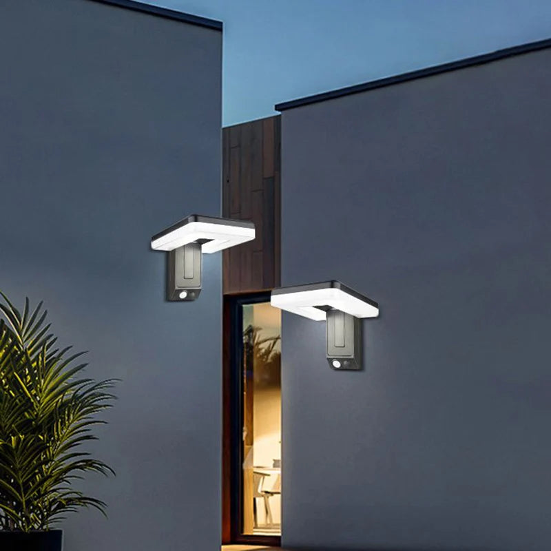 Solar Wall Light – Foldable Head with Remote & Infrared Sensor  Smart, Adjustable, and Eco-Friendly Outdoor Lighting.