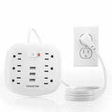 TRANSTON Power Outlet with Surge Protector – 6 Outlets & 3 USB Ports  Safe, Convenient, and Multi-Device Charging for Home & Office.