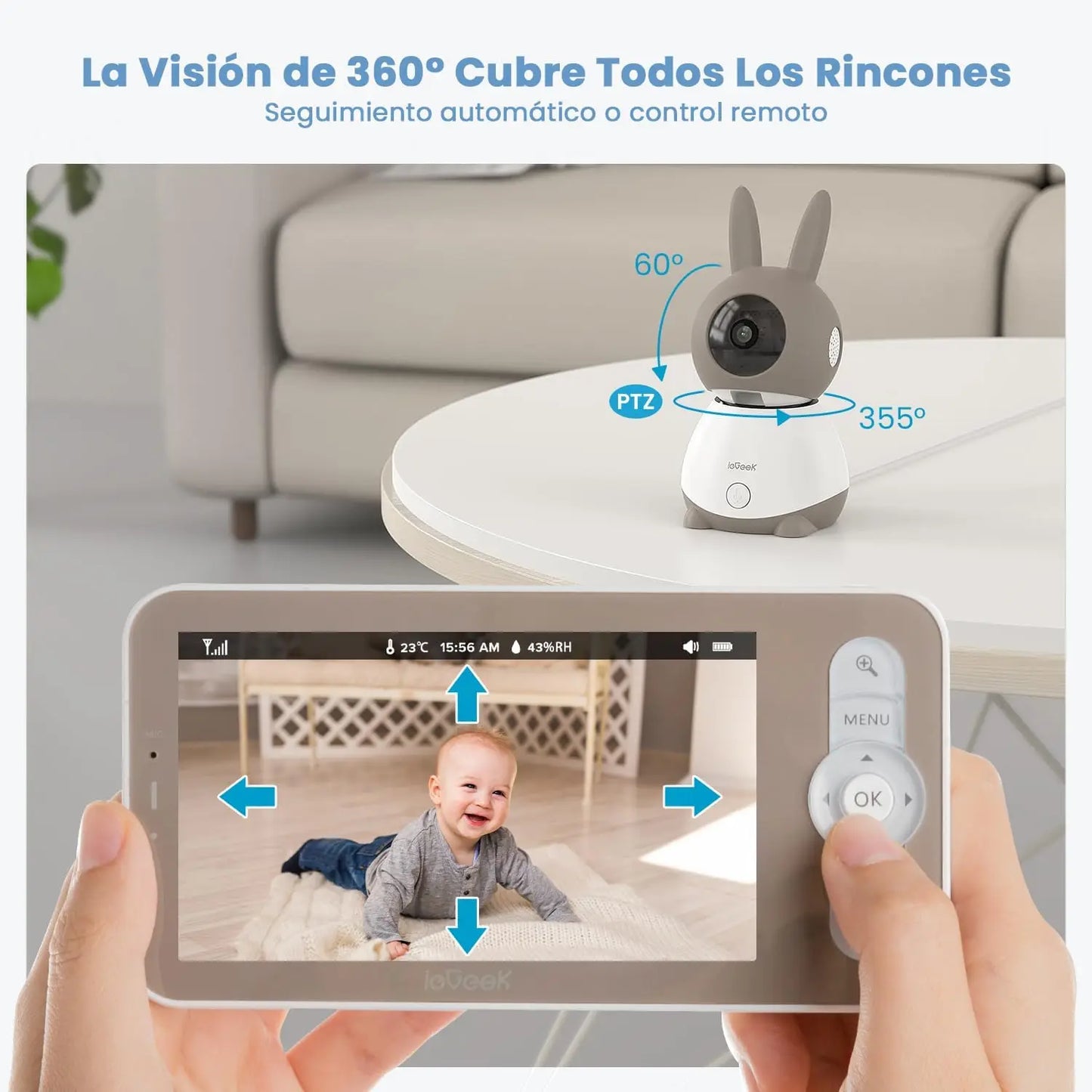 ieGeek 2K Baby Monitor – 5'' WiFi Video Camera with Sensors
