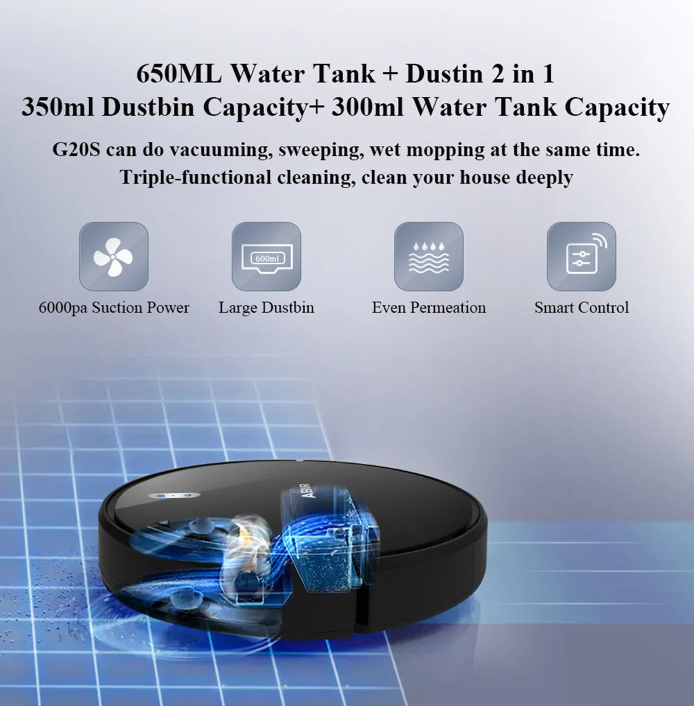 G20 Smart Robot Vacuum & Mop – Tuya WiFi Control