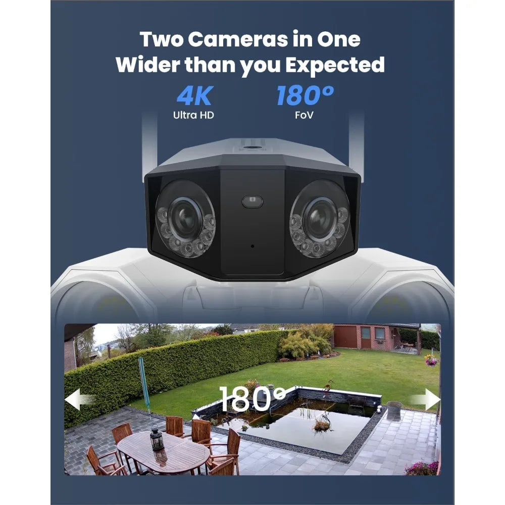 4K Floodlight Security Camera – Dual-Lens, Smart AI Detection  Ultra-Clear Outdoor Security, Day and Night.