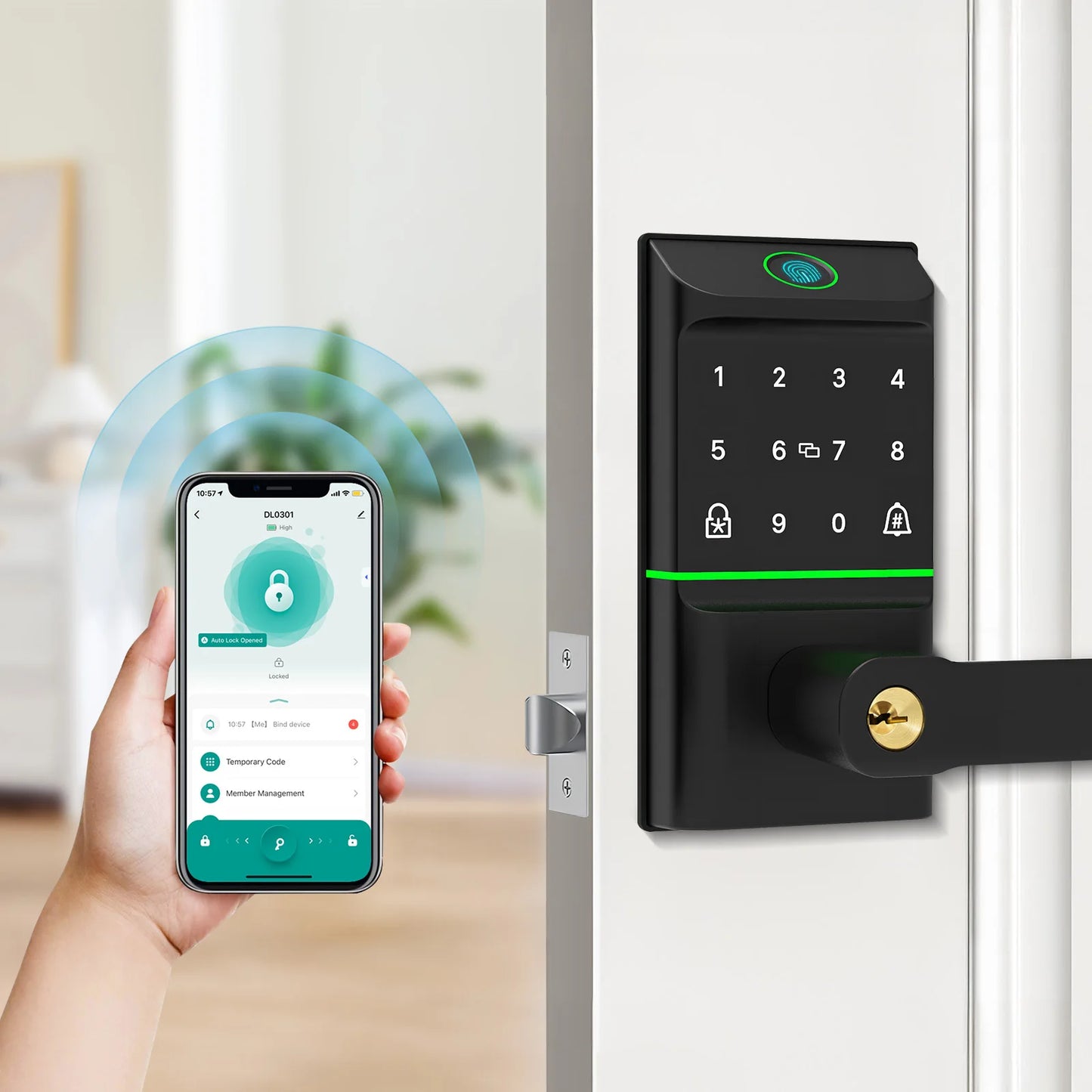 Smart Door Lock – Fingerprint, Keyless Entry & App Control  Secure Your Home with Advanced Smart Technology.