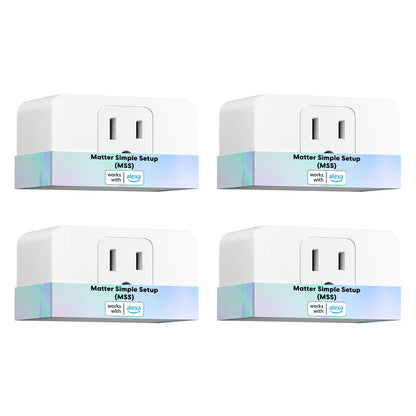Meross Smart 4-Pack Matter Plug – US/CA Standard Wireless Outlet  Smart, Convenient, and Energy-Aware Control for Your Home.