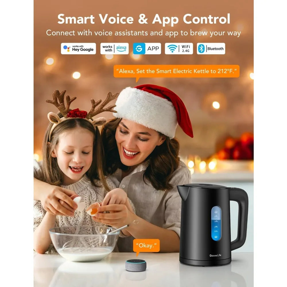 Smart WiFi Electric Kettle – 1.7L, Precise Temperature Control & LED Design
