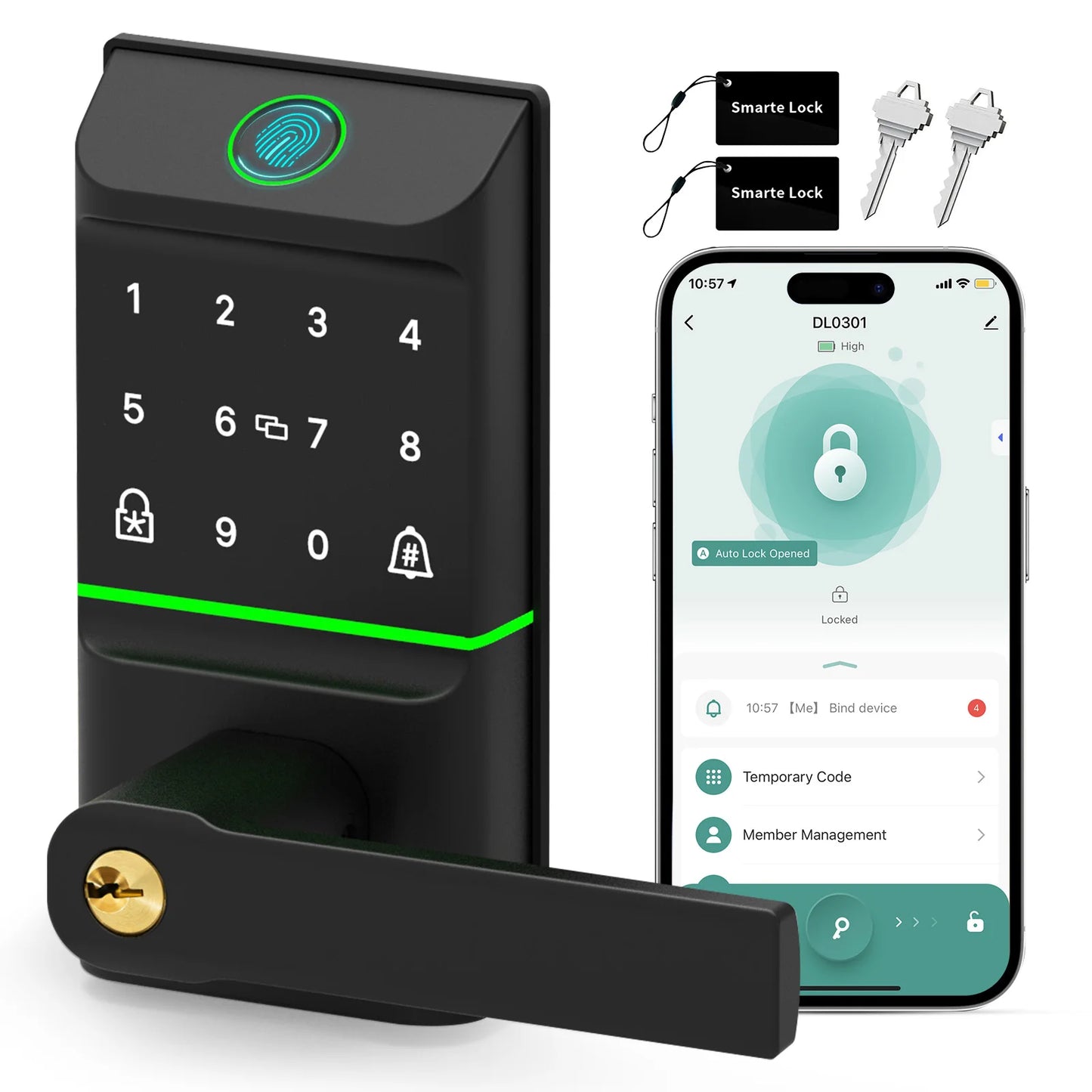 Smart Door Lock – Fingerprint, Keyless Entry & App Control  Secure Your Home with Advanced Smart Technology.