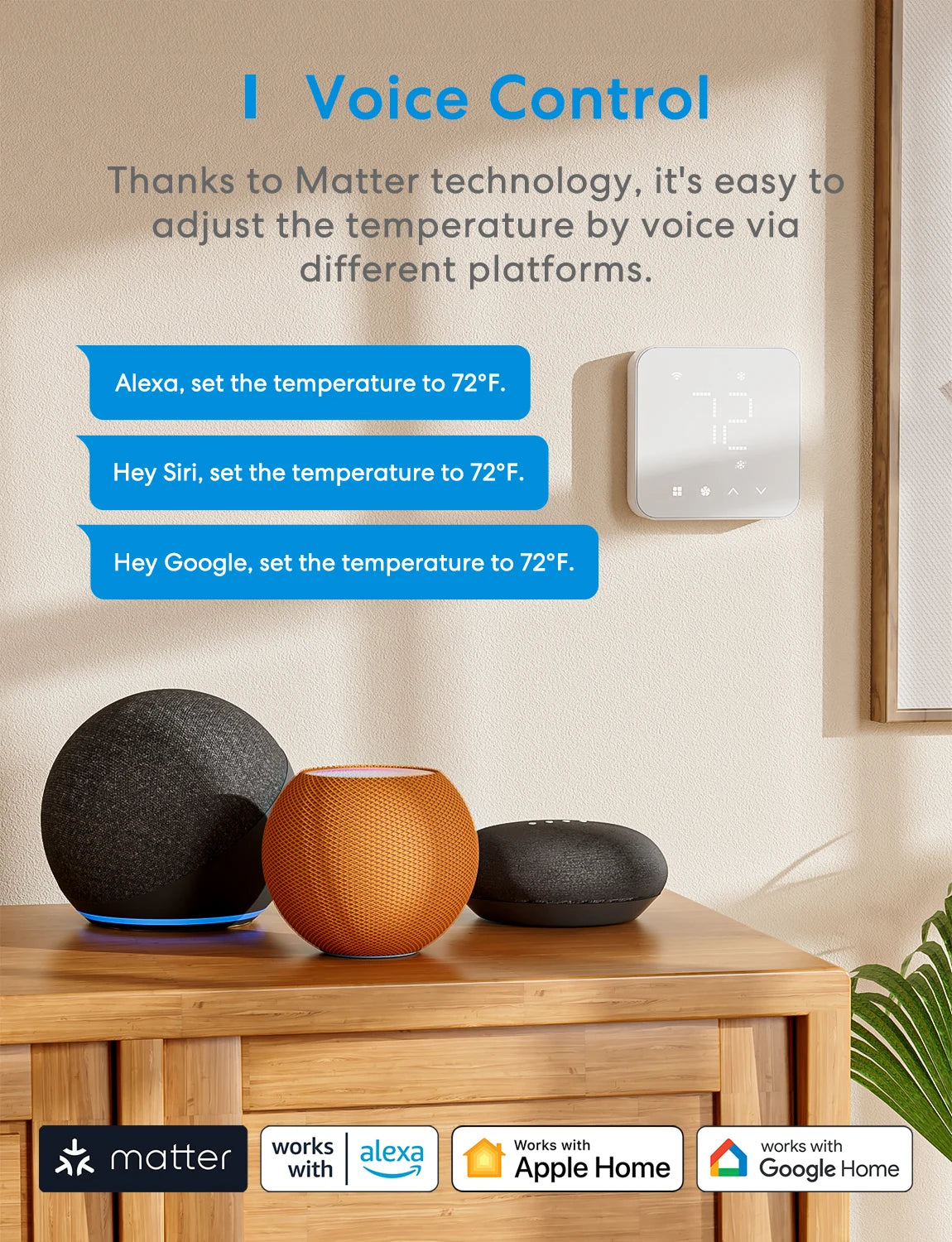 Meross Matter Smart Wi-Fi Thermostat (US Version)
