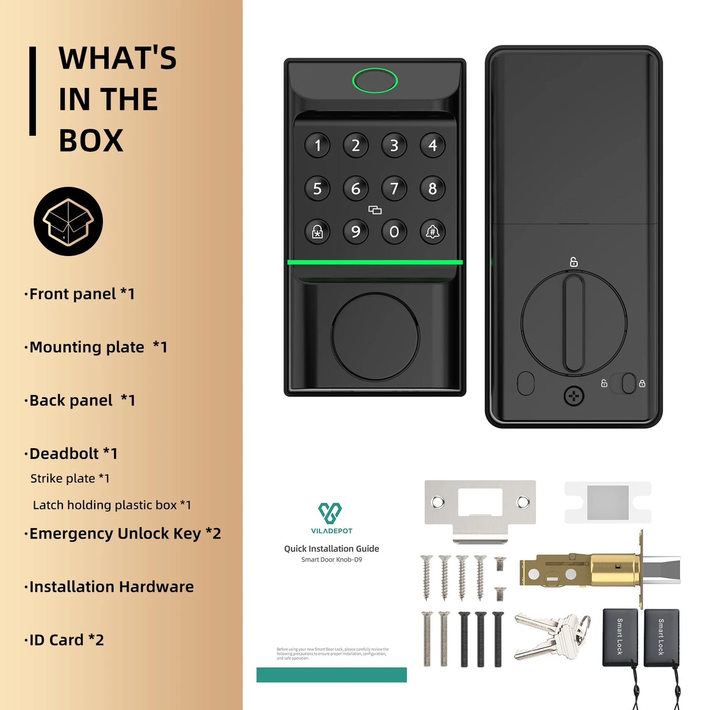 Viladepot Smart Lock – Fingerprint, Passcode & App Control  Advanced Security with Modern Convenience.