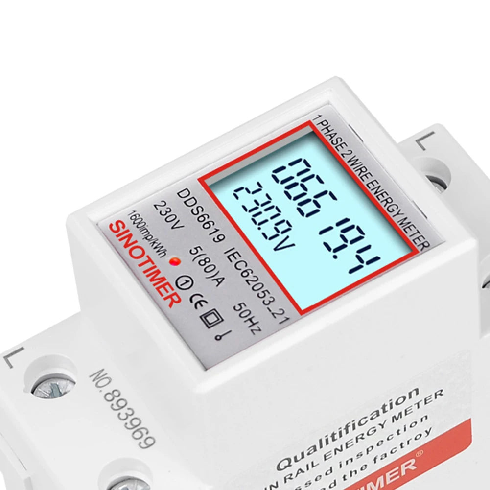 Digital Single Phase Energy Meter – 220V/230V Din Rail  Accurate, Energy-Saving Electricity Monitoring.