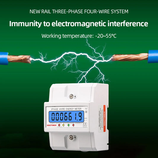 3 Phase 4 Wires Energy Meter Tester – 100A LCD Kilowatt Hour Meter