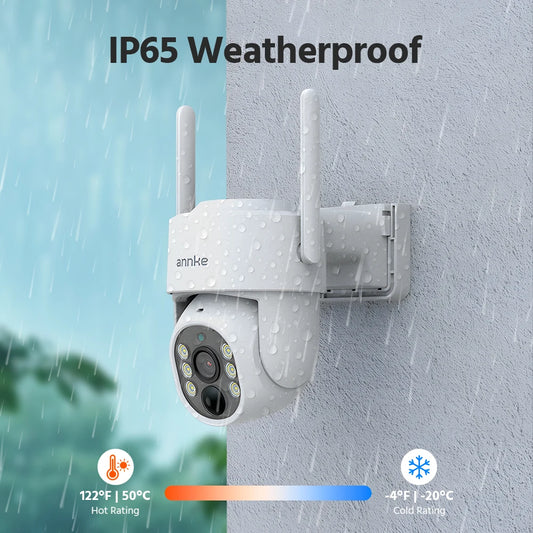 ANNKE 4MP Wireless Security Camera System – 4CH NVR with Solar PT Cameras