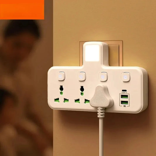 Universal AC Power Strip – EU/UK/AU/US Plug with USB & Individual Switches