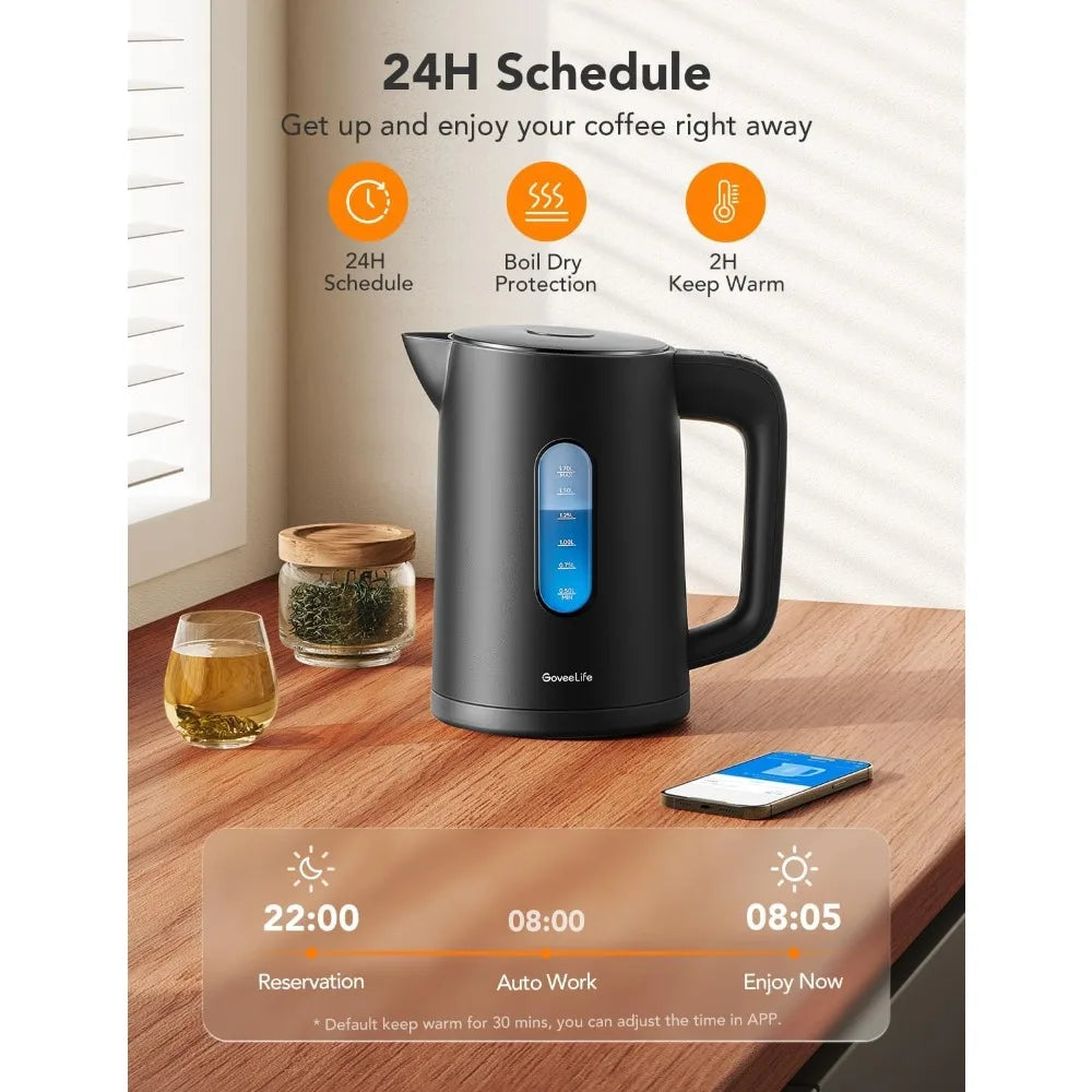 Smart WiFi Electric Kettle – 1.7L, Precise Temperature Control & LED Design