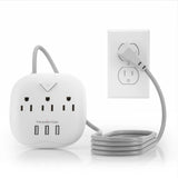 TRANSTON Power Strip with Switch – 3 Outlets & 3 USB Ports  Safe, Fast, and Convenient Power for Home & Office.