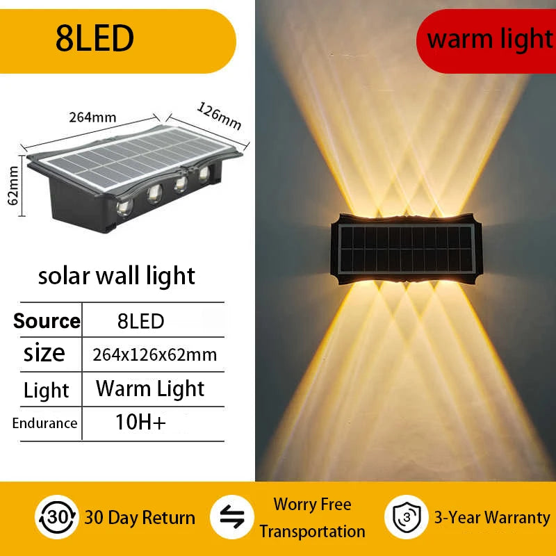 Wall Lamp LED – Up & Down Luminous Solar Outdoor Lighting  Stylish, Eco-Friendly, and Durable Outdoor Illumination.