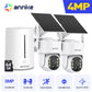 ANNKE 4MP Wireless Security Camera System – 4CH NVR with Solar PT Cameras