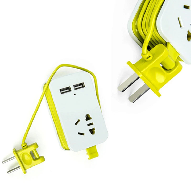 S Plug Power Strip with 2 USB Ports – Portable Travel Extension Socket  Smart, Portable, and Multi-Device Charging Anywhere.