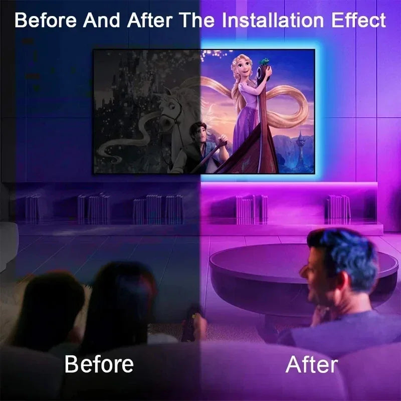 1–30M WS2812B RGB LED Strip – USB, Bluetooth & WiFi Controlled
