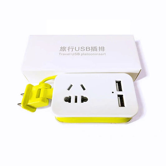 S Plug Power Strip with 2 USB Ports – Portable Travel Extension Socket  Smart, Portable, and Multi-Device Charging Anywhere.