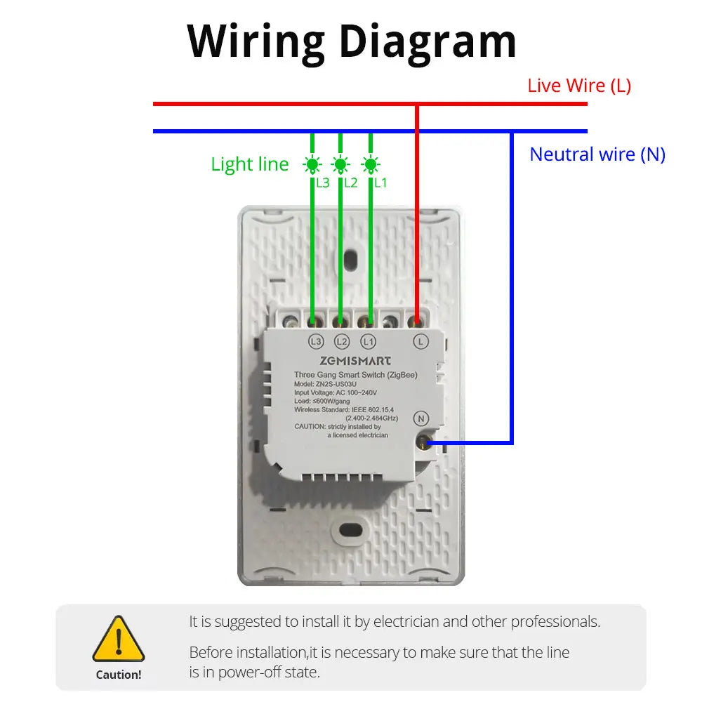 Zemismart Tuya Zigbee Smart Touch Wall Light Switch – 1/2/3/4 Gang  Modern, Smart, and Stylish Home Lighting Control.
