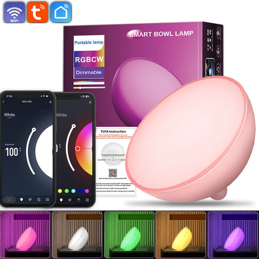 Tuya WiFi LED Smart Night Light – Dimmable RGB Table Lamp  Smart, Colorful, and Fully Controllable Night Light for Any Room.