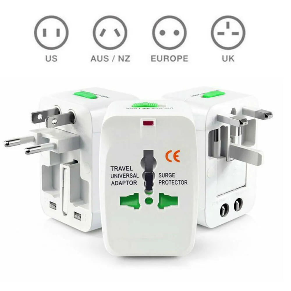 Universal Worldwide Travel Adapter – AU/UK/US/EU Plug with USB  Power Up Anywhere, Anytime.