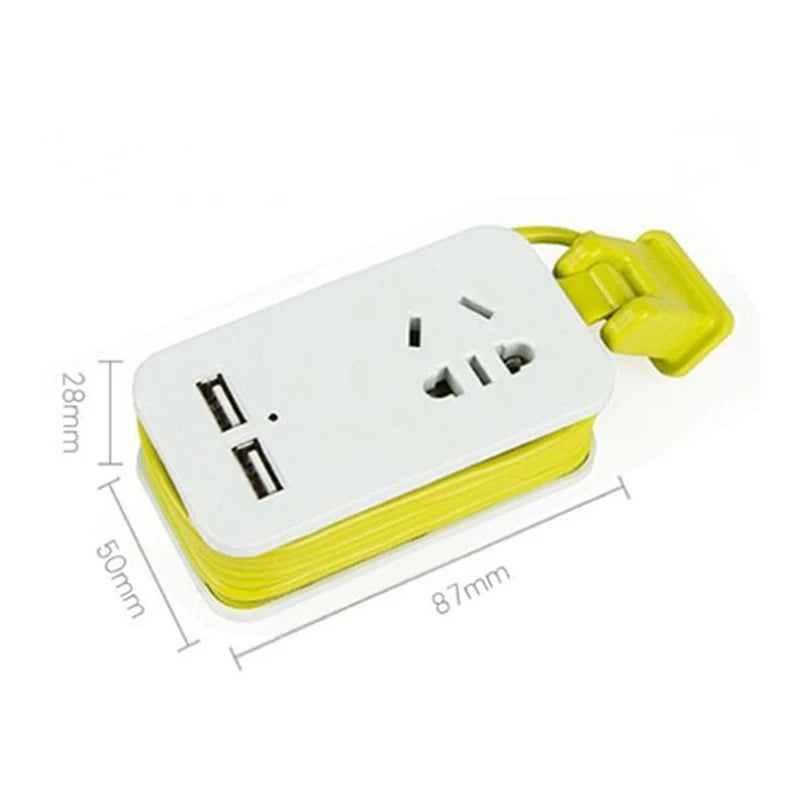 S Plug Power Strip with 2 USB Ports – Portable Travel Extension Socket  Smart, Portable, and Multi-Device Charging Anywhere.