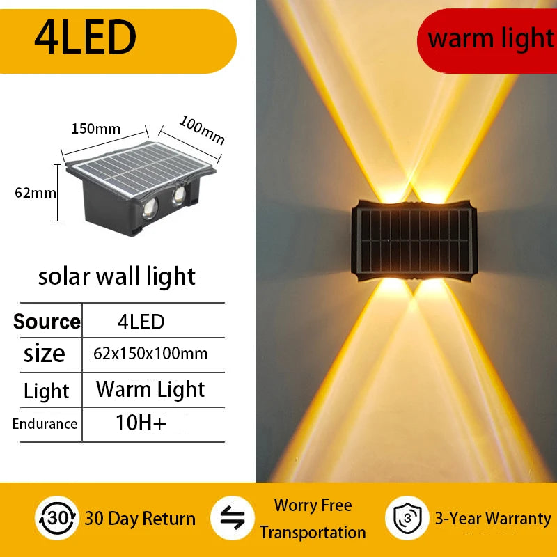 Wall Lamp LED – Up & Down Luminous Solar Outdoor Lighting  Stylish, Eco-Friendly, and Durable Outdoor Illumination.