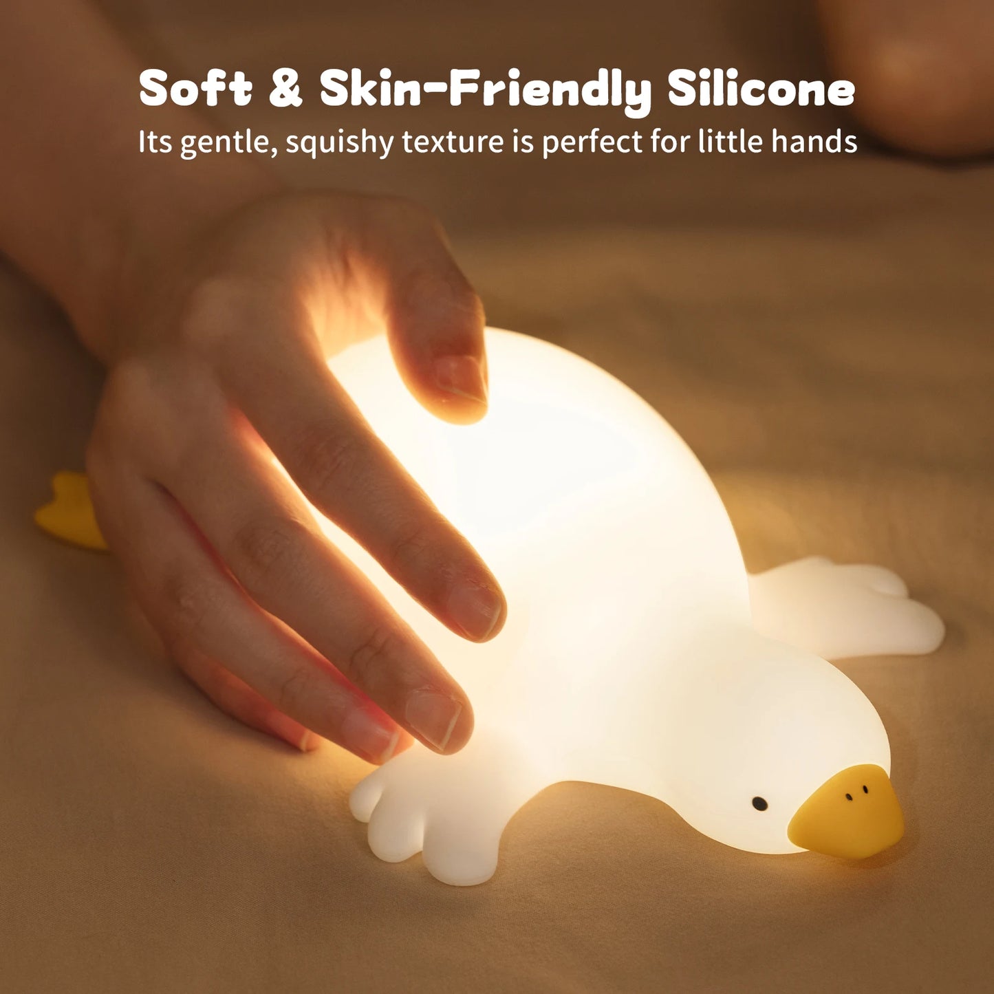 Duck Night Light for Kids – Soft LED Silicone Lamp  Cute, Safe, and Adjustable Night Light for Your Little Ones.