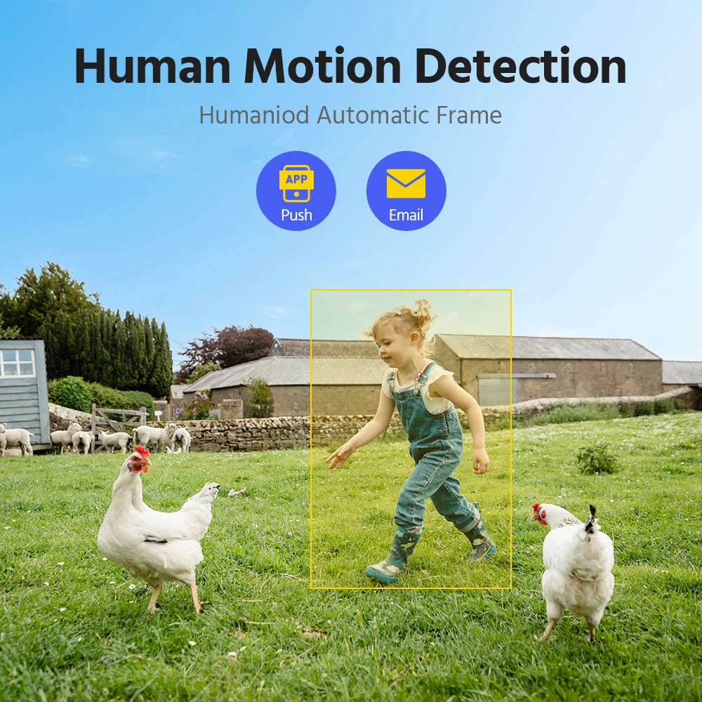ANNKE 4MP Wireless Security Camera System – 4CH NVR with Solar PT Cameras