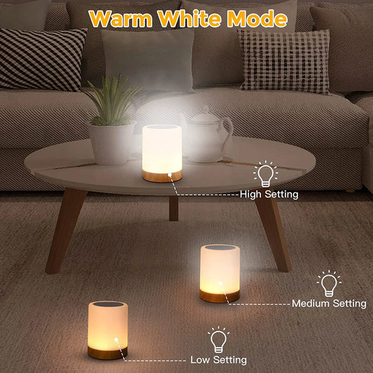 Touch LED Table Lamp – RGB Bedside & Desk Lamp  Smart, Colorful, and Portable Lighting for Any Room.