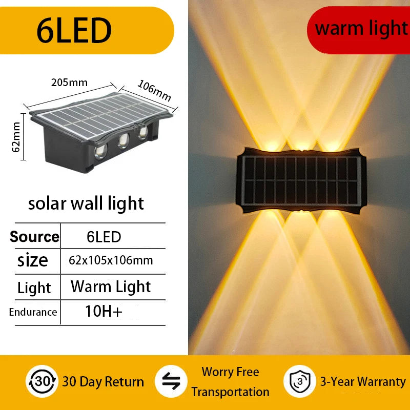 Wall Lamp LED – Up & Down Luminous Solar Outdoor Lighting  Stylish, Eco-Friendly, and Durable Outdoor Illumination.